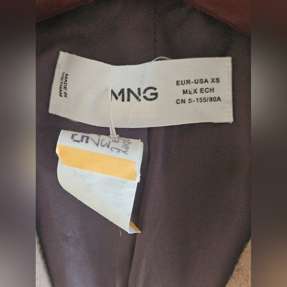 Mango Beige Double-Breasted 51% Wool Coat - Picture 16 of 16